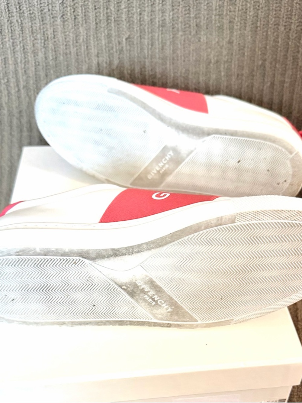 Givenchy White Sneakers with Coral Strap and Liner - Picture 6 of 7